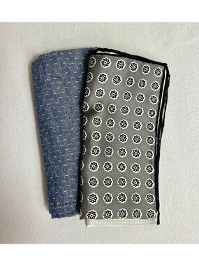 Set of 2 Banana Republic Men's Silk / Linen Pocket Squares